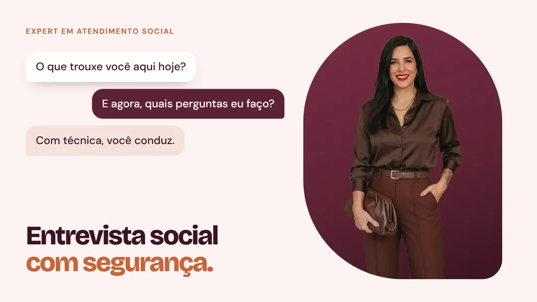 Balões de conversa de uma entrevista social e a Tamara